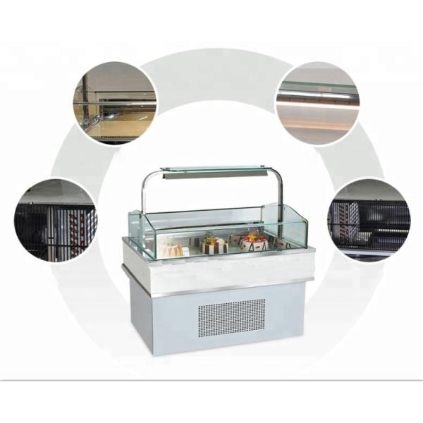 Рефригератед сэндвичем шкаф торта формы квадрата витринного шкафа торта стеклянный