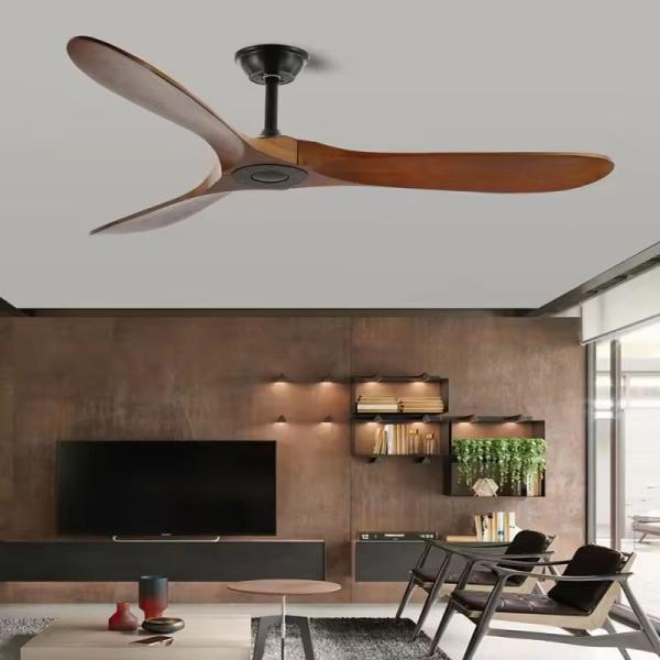 HFBH Modèle 666 Ventilateur de plafond moderne avec pales en ABS noires de 52 pouces