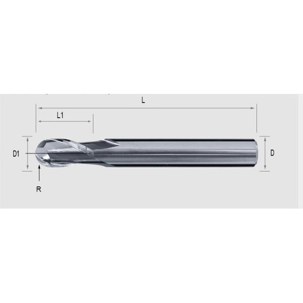 2 Срезка флейты HRC55 2mm-6mm Ball Nose End Mill / Вольфрамовая стальная спиральная фреза