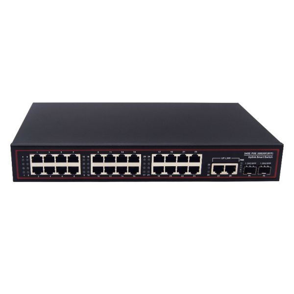 Desktop Ethernet PoE Switch Unmanaged 24 Full Gigabit PoE 2 Uplink 2 SFP