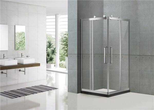 304 Stainless Steel Corner Enter Shower Boxes Sliding Mirror Finished Tempered Glass