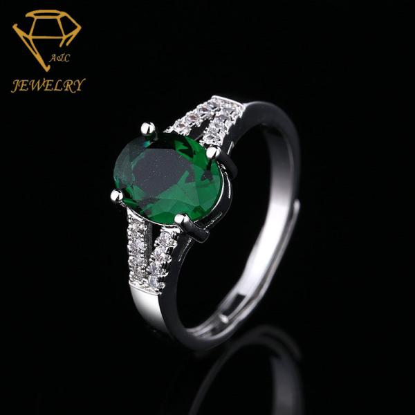 Copper Adjustable Silver Diamond Ring Jewelry Vintage Style