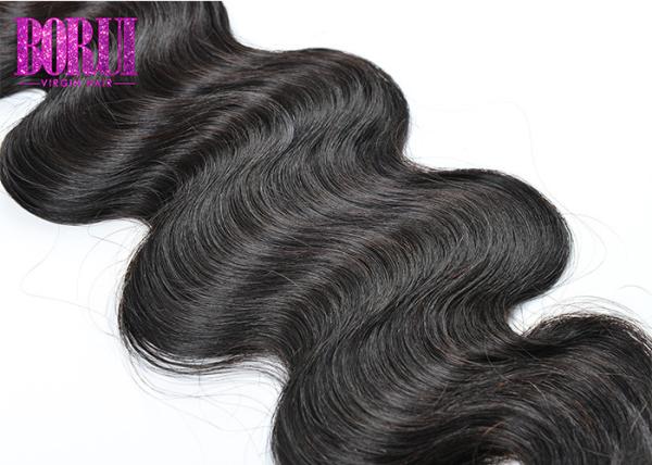 Pre Plucked Unprocessed Indian Body Wave Hair , Indian Wave Bundles With Frontal Neat