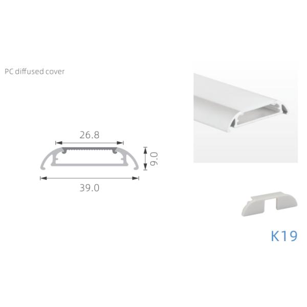 Профиль прокладки Les для поверхностного держателя освещая W56.8*H11.2mm с крышкой отражетеля ПК