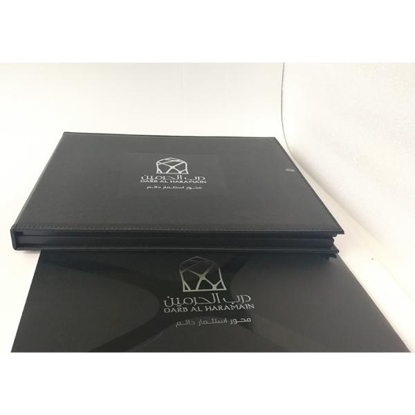 PU VIF Video Brochure 10.1 Inch LCD Screen Real Leather Video Book With Leather Covers