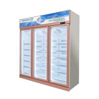 Système de refroidissement par ventilateur 3 portes congélateur à porte verticale en verre avec compresseur Wanbao