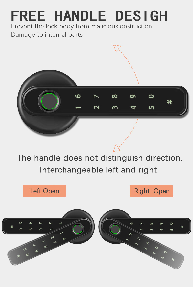Отпечаток пальцев простого дизайна умный запирает Keyless замок приложения Tuya для домашней безопасности