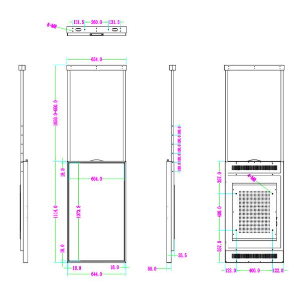 Узкий тонкий дисплей Lcd шатона монитор окна Lcd 49 дюймов успокаивает охлаждать