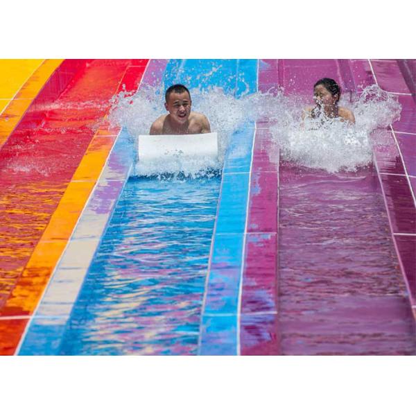 Multi Color Commercial Fiberglass Water Slides Outdoor Play Equipment