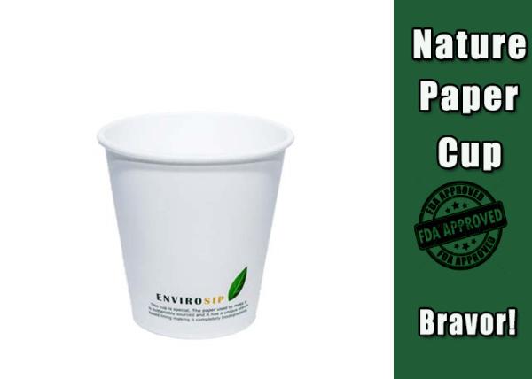 Insulated Disposable Hot Beverage Cups , White PLA Custom Logo Paper Cups