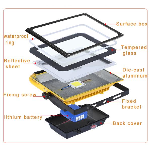 Ip65 100W  Portable Rechargeable Flood Lights 7.4V 4000mAh CE ROHS Fashion