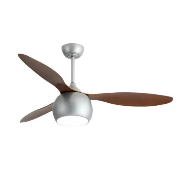 Ventilateur de plafond à LED moderne de 42/52 pouces avec corps en fer léger muet et télécommande pour la salle de séjour