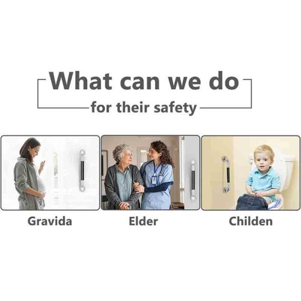 Bathroom Anti Slip Grab Rails , Shower Safety Handles For Seniors Elderly