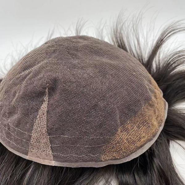 Full Swiss Lace French Lace Human Hair Replacement Wig Human Hair System Men Toupee INDIAN Hair Perfect Straight 8*10