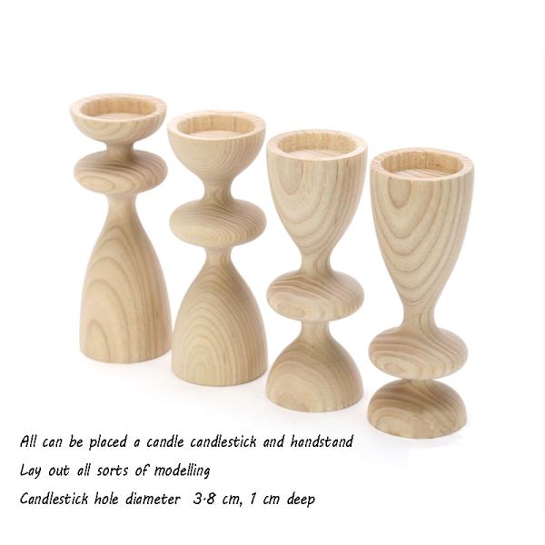 Décoration Chandelier en bois de cendres/ porte-bougies en bois naturel