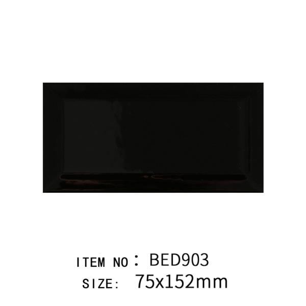 Black and White Clay Wall Tiles 75x152mm for Kitchen