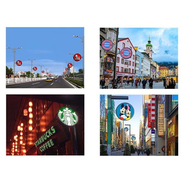 Round Outdoor LED Display Screen 4.68mm For LOGO / Store Branding Advertising