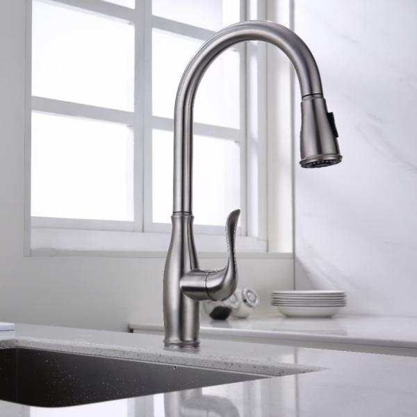 Intelligent Brushed Nickel Touch Kitchen Faucet 360 Degree Rotating Water Tap 5.24L/Min