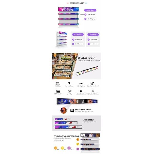 Supermarket Retail Shelf Led Screen Advertisement Led Display Indoor 3840hz