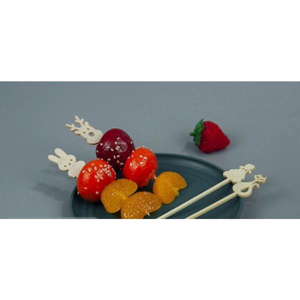 Custom Size and Logo Bamboo Skewers for Biodegradable Disposable Dessert Cakes Fruit Stick