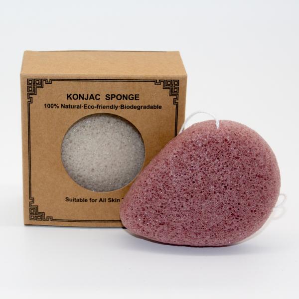 Слойка стороны губки 93*68*25mm красной глины Teardrop SGS Konjac Konjac