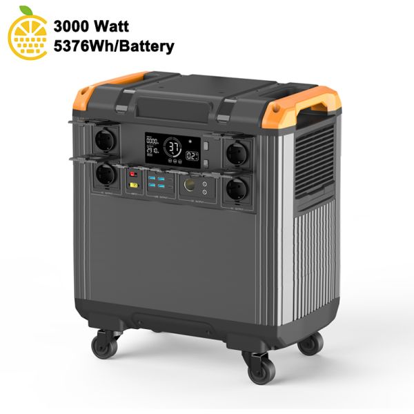 3000W 5376Wh Portable Power Station with MPPT Solar Charging and Type C Ports for Home Emergency and Outdoor Camping
