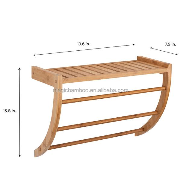 Бамбуковая раковина для полотен и трехуровневая полка для ванной или организации входа
