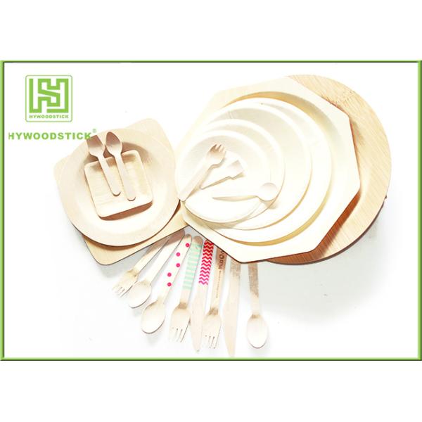 Wedding Disposable Plates Eco Friendly Tableware , Food Grade Wooden Party Plates