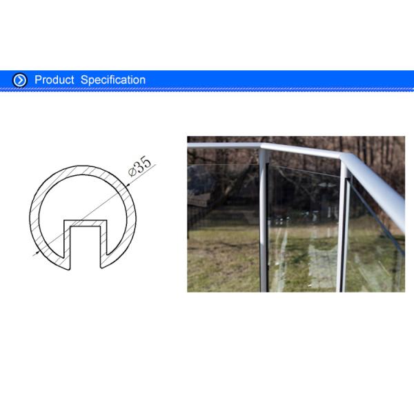 Balcony Handrail Extruded Aluminum Fence , 35 Mm Dia Anodized Aluminium Balustrade Profiles
