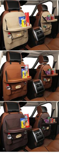 Multifunctional Back Seat Tool Organizer , PU Leather Hanging Car Organizer 67 * 43cm
