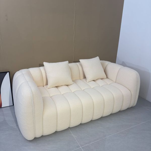 Custom Retro Straight Comfortable Sponge Corner Modular Sofa Living Room Cloud Couch Compressed Sofa for Villa Apartment