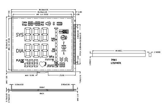TN Black And White LCD Display VDD 3.3V Transflective LCD Screen