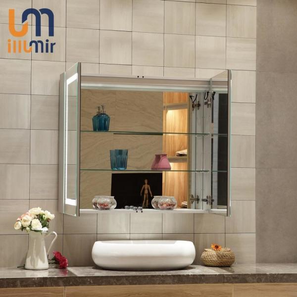 Armário de banheiro montado na parede com estilo moderno leve e tensão 100-240V 50/60HZ