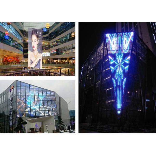 5500 Nits Brightness Transparent LED Screens Curtain Advertising LED Panel