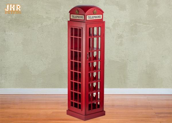 Indoor Decor Wooden Telephone Booth Wine Bottle Rack