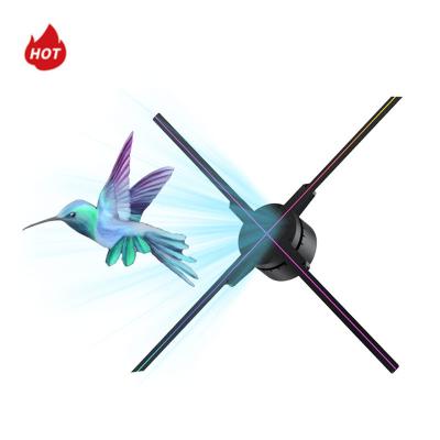 Quatro fã holográfico de anúncio interno do diodo emissor de luz dos olhos nus 3D do holograma 3D das lâminas 1920*1080 70cm com controle do App de Wifi