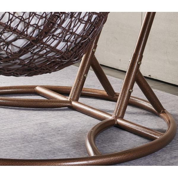 Metal Frame Patio Rattan Swing Chair Double Hanging Design for Outdoor Comfort and Style