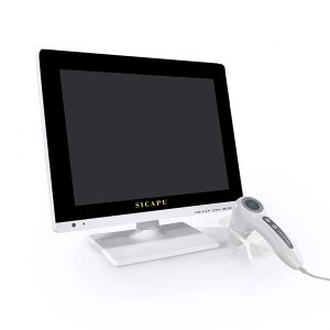 Máquina analizadora digital de piel tri-espectral portátil de 15 pulgadas con