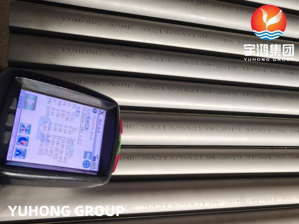 Tubo de trocador de calor ASME SA213 TP304, UNS S30400, 1.4301 Tubo sem costura de aço inoxidável