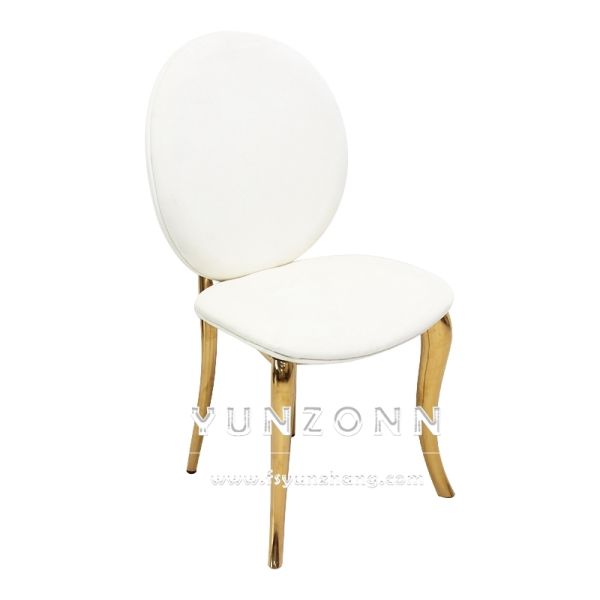 Banquet Hall Round Back Velvet Gold Stainless Steel Restaurant Wedding Events Chair