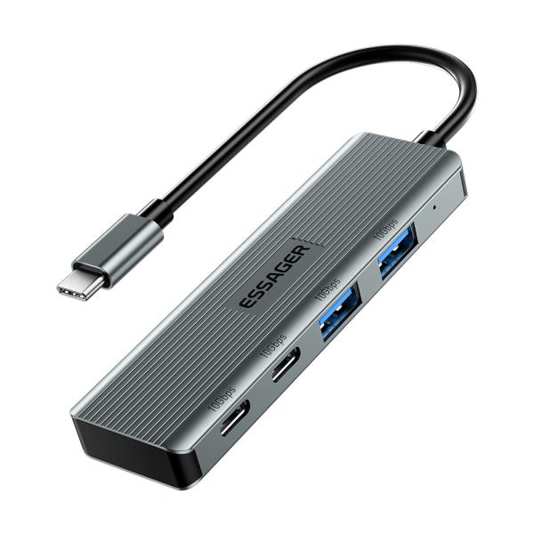 4 in 1 Aliuminium Alloy 4 Ports USB Hub Laptop Type C USB Dock