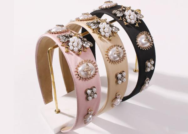 Europe American personality creative bee headbands Baroque court style pearl glass drill accessories