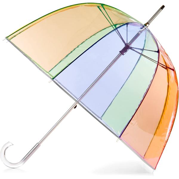 Custom Printed Logo or Pattern Clear Dome Umbrella for Lady 23inch 8k Black Metal Frame