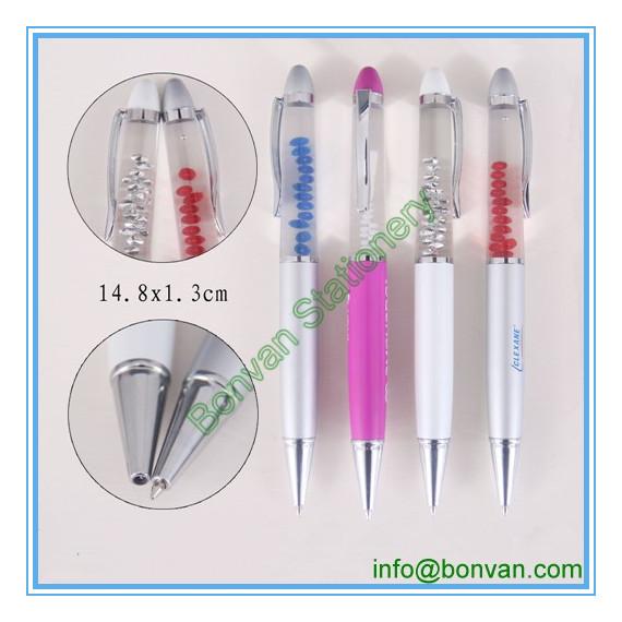 liquid metal floating pen, metal liquid ball pen with customized floater
