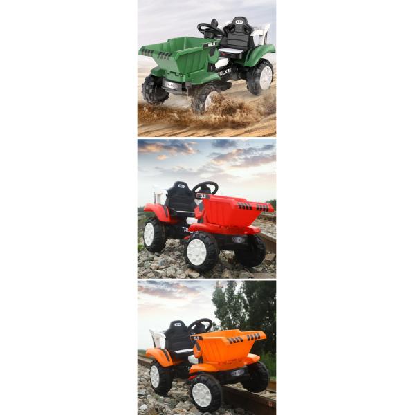 6v Battery Operated Electric Tipper Toy Car with Music and Push Rod Control 2023