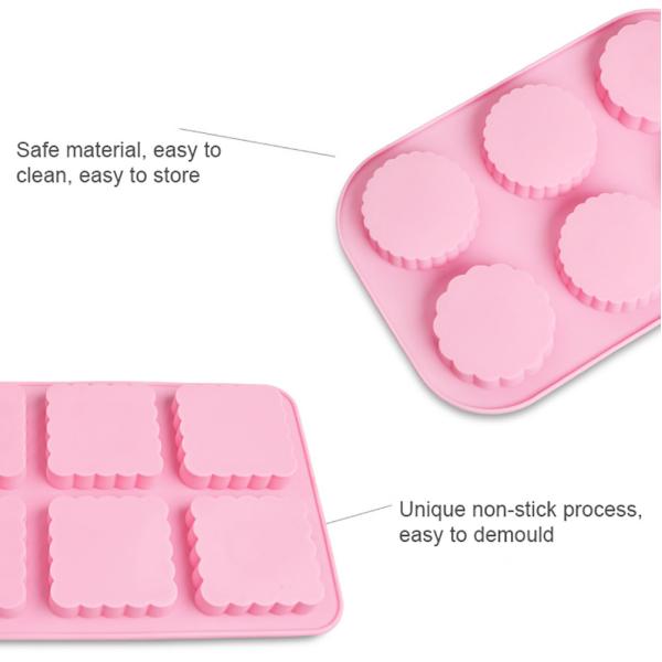 2oz Mooncake Glycerin Chocolate Silicone Mold Pan 4 Type Kitchen Baking Tools