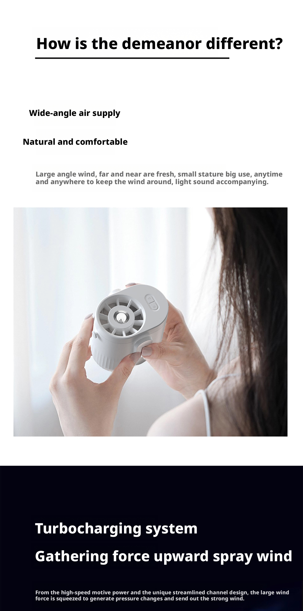 Lightweight Waist Mounted Fan Adjustable Speed With LED Light For Hands Free Cooling