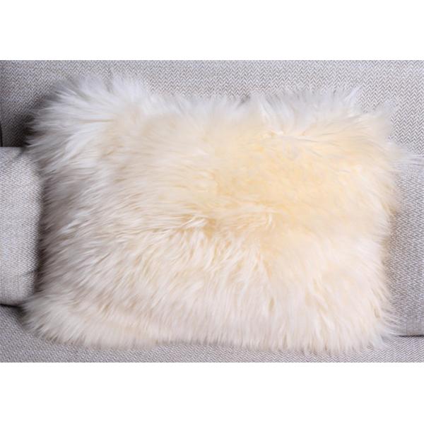 Форма квадрата подушки сидения Ламбсвоол домашней софы декоративная с длинными ровными шерстями