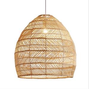 Modern Round Rattan Hanging Chandelier For Restaurant Indoor Lighting