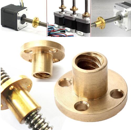 Brass Nut Stainless Steel Hardware Fasteners For 8mm T8 Leadscrew Threaded Rod CNC 3D Printer Tool Parts